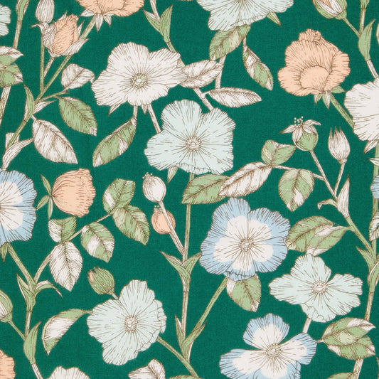 Liberty FabricsWild Blüten blätter B Bio Tana Rasen Baumwolle