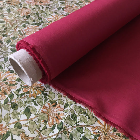 Liberty Fabrics Plain Tana Lawn Cotton Claret Z Łatwa pielęgnacja