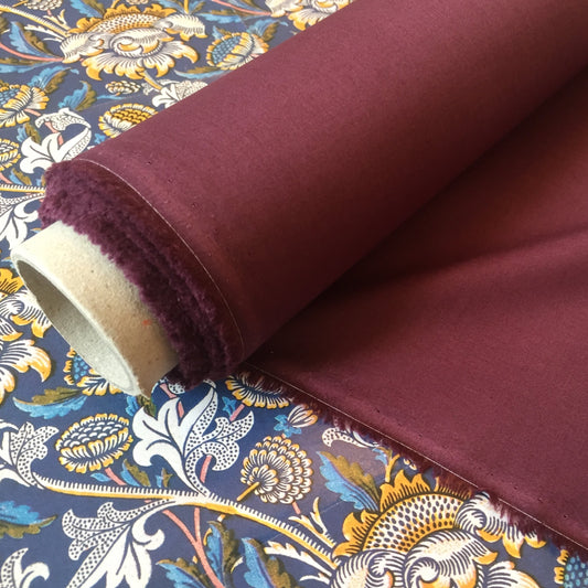 Liberty Fabrics Plain Tana Lawn Cotton Aubergine