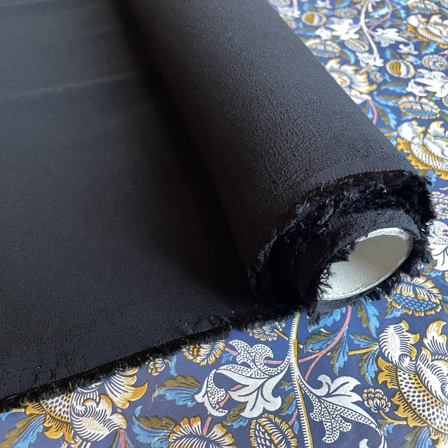 Quality Viscose Marocaine Crepe Dress Fabric - Plain - Black